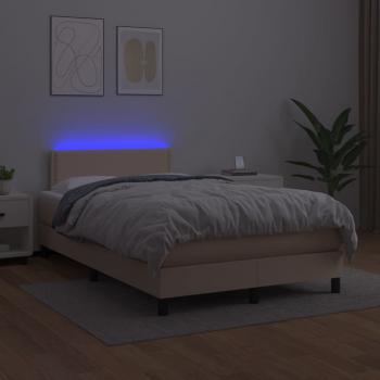 Boxspringbett mit Matratze & LED Cappuccino-Braun 120x200cm