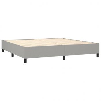 Boxspringbett mit Matratze & LED Hellgrau 200x200 cm Stoff