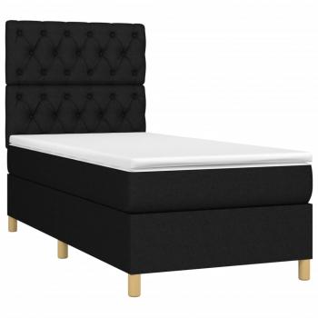 Boxspringbett mit Matratze & LED Schwarz 80x200 cm Stoff