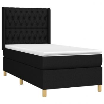 Boxspringbett mit Matratze & LED Schwarz 90x190 cm Stoff