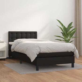 ARDEBO.de - Boxspringbett mit Matratze Schwarz 80x200 cm Kunstleder