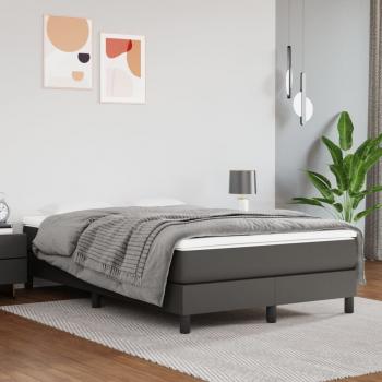 ARDEBO.de - Boxspringbett mit Matratze Grau 120x200 cm Kunstleder