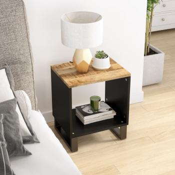 ARDEBO.de - Couchtisch 40x31x46 cm Massivholz Mango & Holzwerkstoff