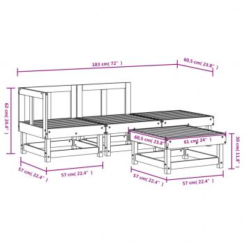 4-tlg. Garten-Lounge-Set Kiefernholz Imprägniert