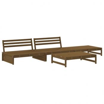 4-tlg. Garten-Lounge-Set Honigbraun Massivholz Kiefer