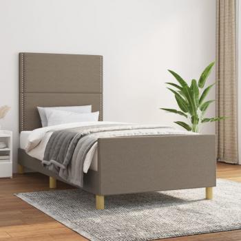 ARDEBO.de - Bettgestell mit Kopfteil Taupe 90x190 cm Stoff