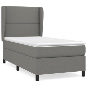 Boxspringbett mit Matratze Dunkelgrau 90x190 cm Stoff