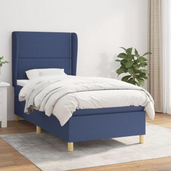 ARDEBO.de - Boxspringbett mit Matratze Blau 90x190 cm Stoff