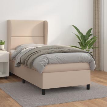 ARDEBO.de - Boxspringbett mit Matratze Cappuccino-Braun 80x200cm Kunstleder