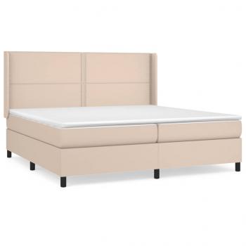 Boxspringbett Matratze Cappuccino-Braun 200x200cm Kunstleder