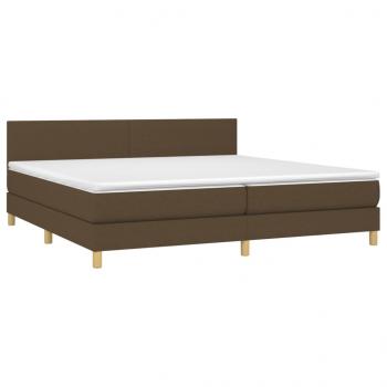 Boxspringbett mit Matratze & LED Dunkelbraun 200x200 cm Stoff