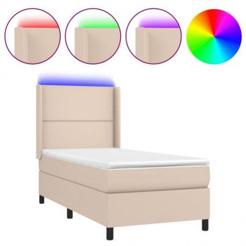 Boxspringbett mit Matratze & LED Cappuccino-Braun 80x200cm