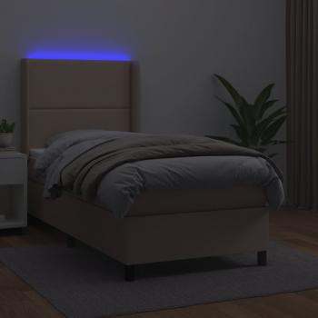 Boxspringbett mit Matratze & LED Cappuccino-Braun 80x200cm