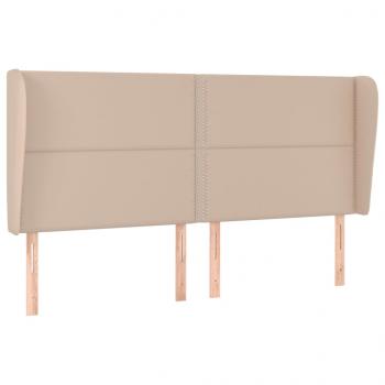 Kopfteil mit Ohren Cappuccino-Braun 163x23x118/128cm Kunstleder