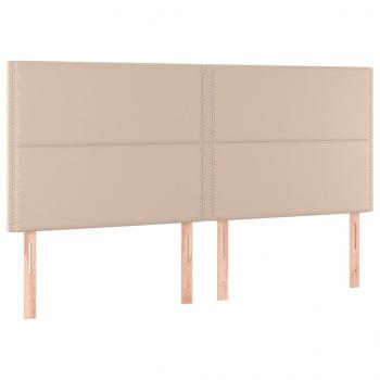 LED Kopfteil Cappuccino-Braun 200x5x118/128cm Kunstleder