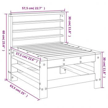 Garten-Mittelsofa Kiefernholz Imprägniert