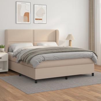 ARDEBO.de - Boxspringbett Matratze Cappuccino-Braun 180x200 cm Kunstleder