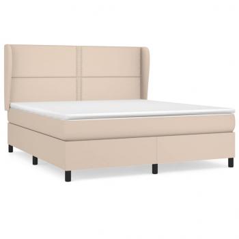 Boxspringbett Matratze Cappuccino-Braun 180x200 cm Kunstleder