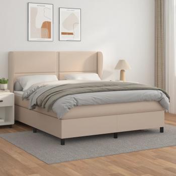 ARDEBO.de - Boxspringbett Matratze Cappuccino-Braun 160x200 cm Kunstleder