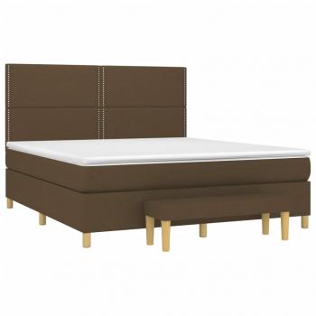 Boxspringbett mit Matratze Dunkelbraun 180x200 cm Stoff