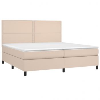 Boxspringbett Matratze Cappuccino-Braun 200x200cm Kunstleder