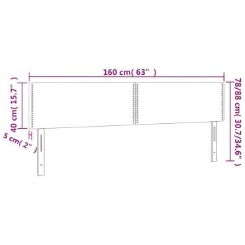 LED Kopfteil Taupe 160x5x78/88 cm Stoff