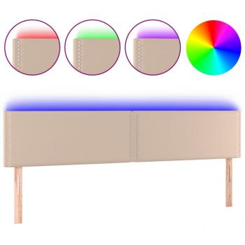 LED Kopfteil Cappuccino-Braun 180x5x78/88 cm Kunstleder