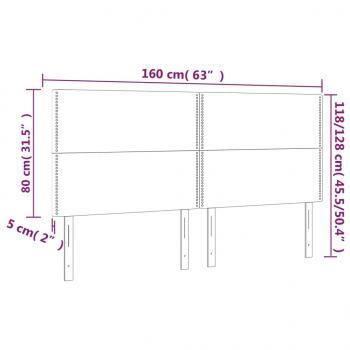 LED Kopfteil Cappuccino-Braun 160x5x118/128cm Kunstleder