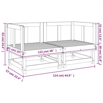 Garten-Ecksofas 2 Stk. Grau Massivholz Kiefer