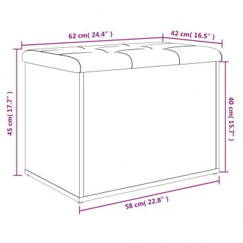 Sitzbank mit Stauraum Braun Eiche 62x42x45 cm Holzwerkstoff