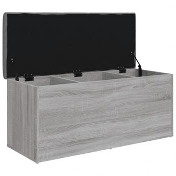 Sitzbank mit Stauraum Grau Sonoma 102x42x45 cm Holzwerkstoff