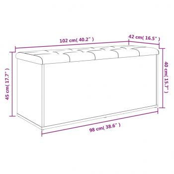 Sitzbank mit Stauraum Grau Sonoma 102x42x45 cm Holzwerkstoff