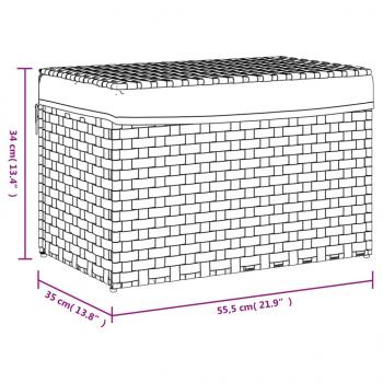 Wäschekorb mit Deckel Grau 55,5x35x34 cm Poly Rattan