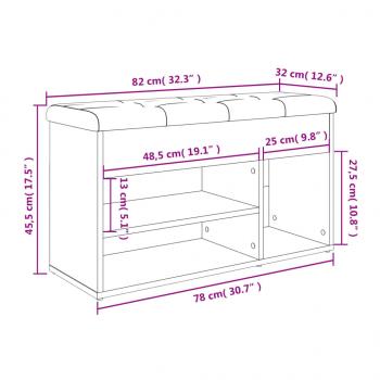 Schuhbank Schwarz 82x32x45,5 cm Holzwerkstoff