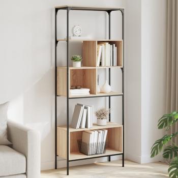 ARDEBO.de - Bücherregal 5 Böden Sonoma-Eiche 76x33x188,5 cm Holzwerkstoff