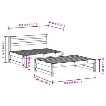 2-tlg. Garten-Lounge-Set Massivholz Douglasie