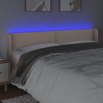 LED Kopfteil Cappuccino-Braun 163x16x78/88 cm Kunstleder