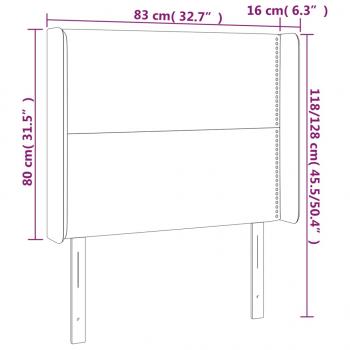 LED Kopfteil Dunkelgrün 83x16x118/128 cm Samt