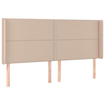 LED Kopfteil Cappuccino-Braun 163x16x118/128cm Kunstleder