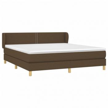 Boxspringbett mit Matratze Dunkelbraun 160x200 cm Stoff