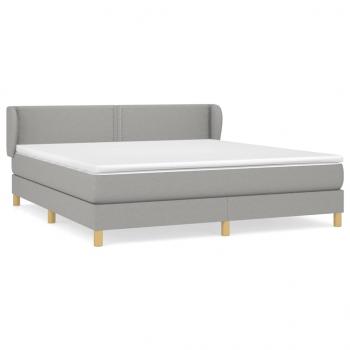 Boxspringbett mit Matratze Hellgrau 180x200 cm Stoff