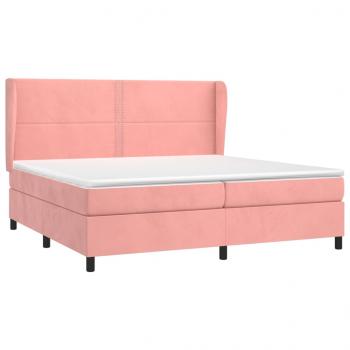 Boxspringbett mit Matratze Rosa 200x200 cm Samt