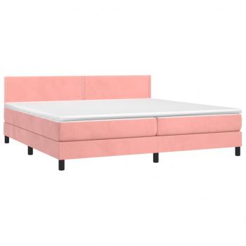 Boxspringbett mit Matratze Rosa 200x200 cm Samt