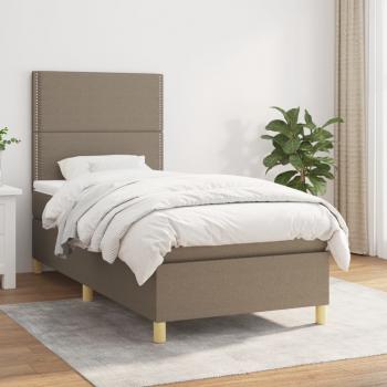 ARDEBO.de - Boxspringbett mit Matratze Taupe 90x200 cm Stoff