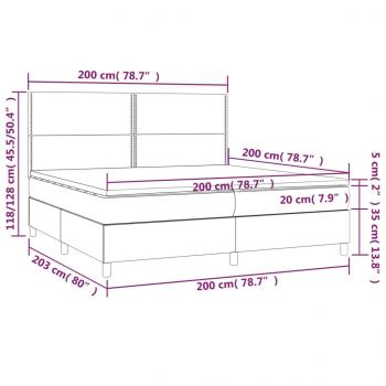 Boxspringbett mit Matratze Schwarz 200x200 cm Stoff