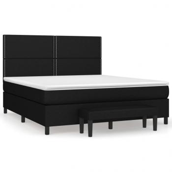 Boxspringbett mit Matratze Schwarz 180x200 cm Stoff