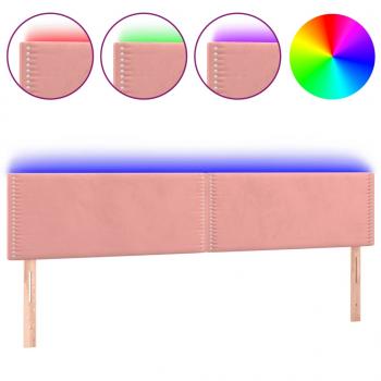 LED Kopfteil Rosa 160x5x78/88 cm Samt