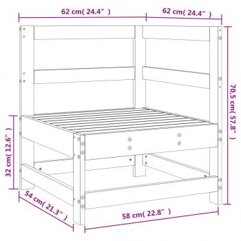 Garten-Ecksofa Weiß Massivholz Kiefer