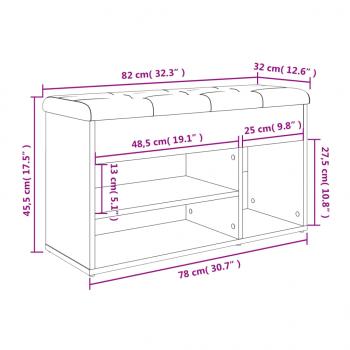 Schuhbank Räuchereiche 82x32x45,5 cm Holzwerkstoff