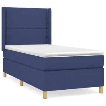 Boxspringbett mit Matratze Blau 90x190 cm Stoff